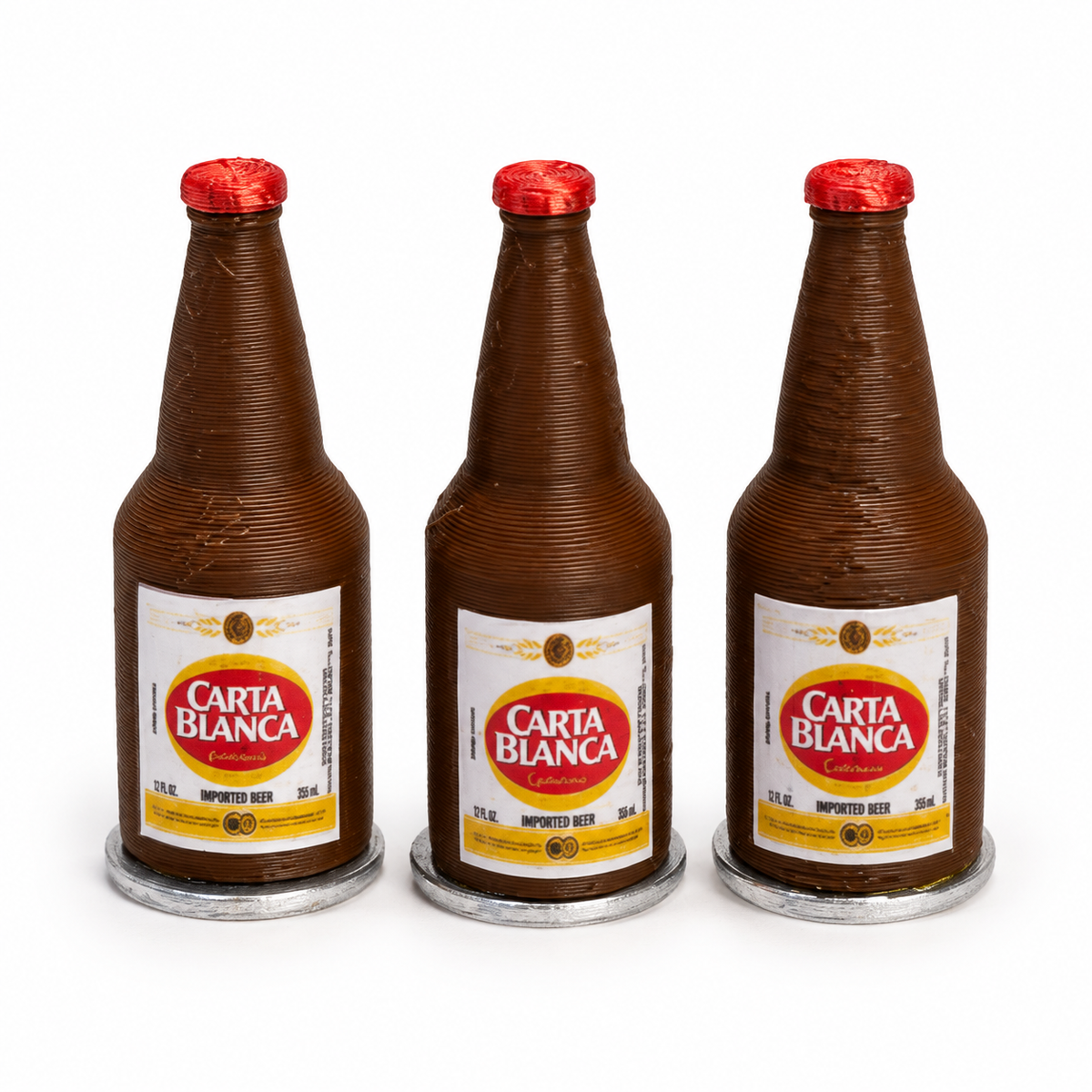 Ficha de Lotería Cerveza Carta Blanca Caguama – Impresión 3D 🍺🤎